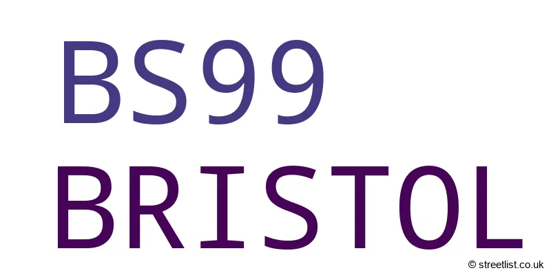 A word cloud for the BS99 postcode