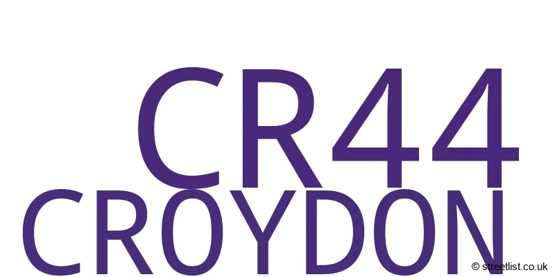 A word cloud for the CR44 postcode