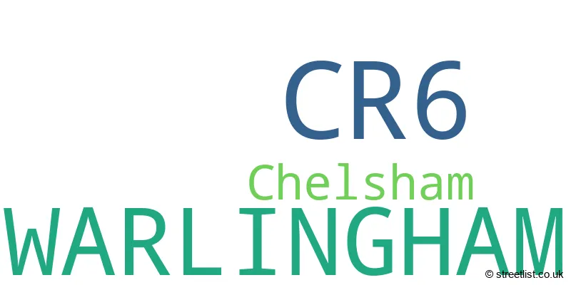 A word cloud for the CR6 postcode