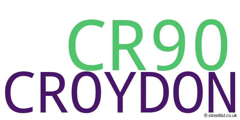 A word cloud for the CR90 postcode