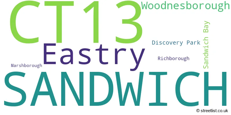 A word cloud for the CT13 postcode