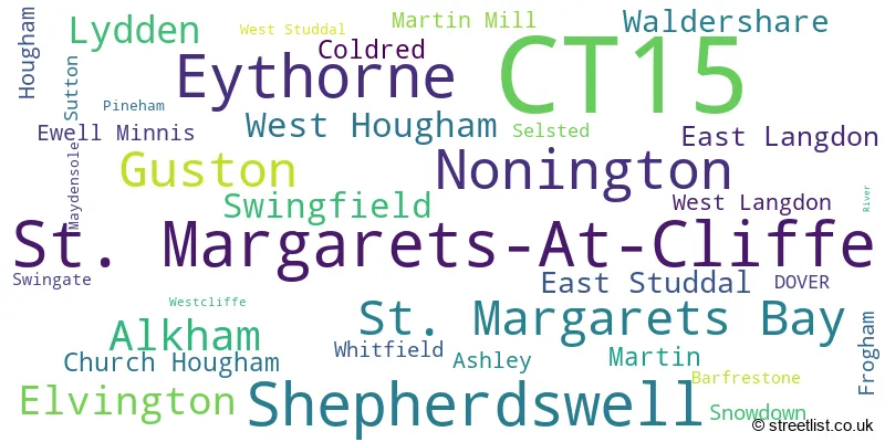 A word cloud for the CT15 postcode