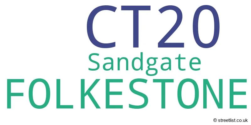 A word cloud for the CT20 postcode
