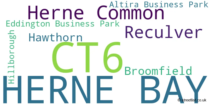 A word cloud for the CT6 postcode