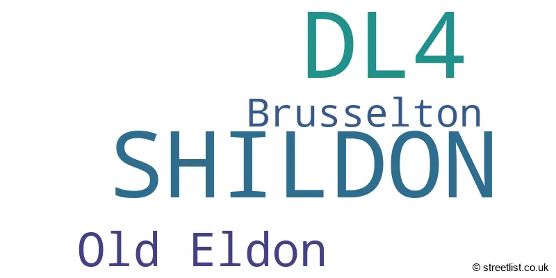 A word cloud for the DL4 postcode
