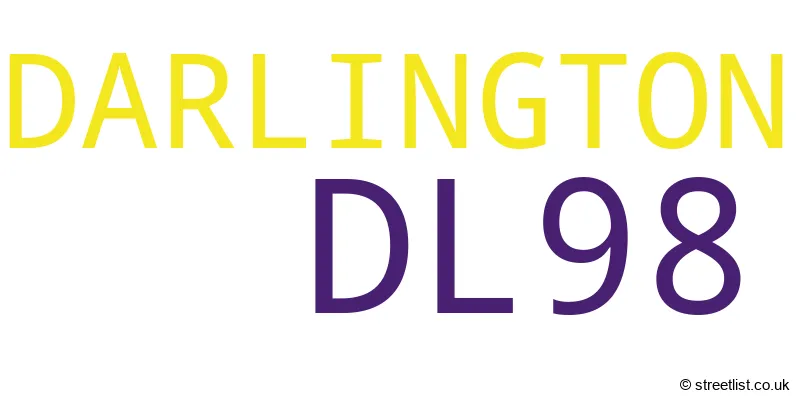 A word cloud for the DL98 postcode