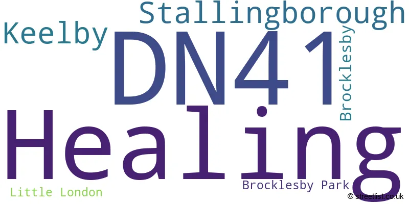 A word cloud for the DN41 postcode