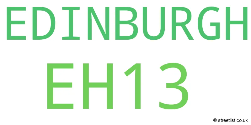 A word cloud for the EH13 postcode