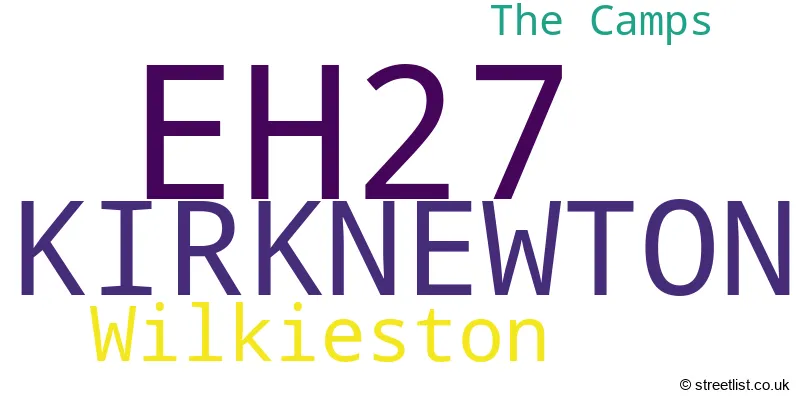 A word cloud for the EH27 postcode