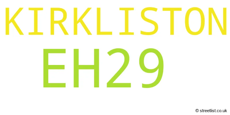 A word cloud for the EH29 postcode