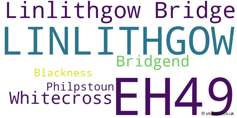 A word cloud for the EH49 postcode