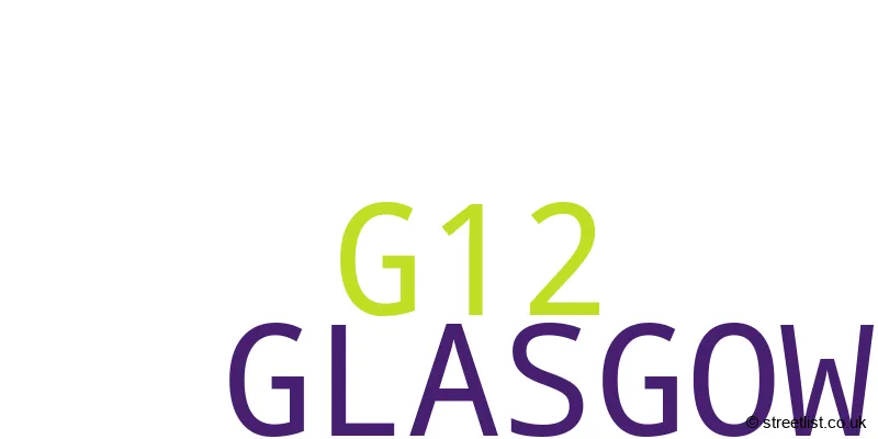 A word cloud for the G12 postcode