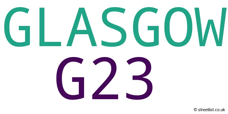 A word cloud for the G23 postcode