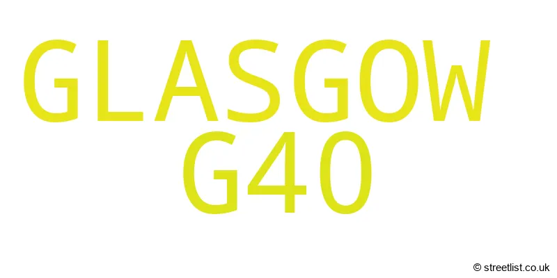 A word cloud for the G40 postcode