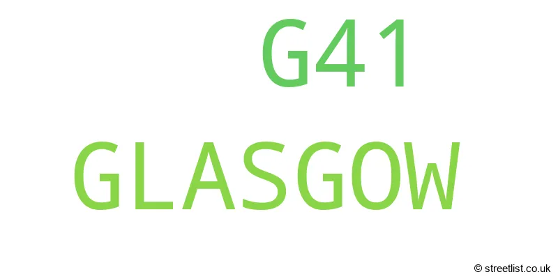 A word cloud for the G41 postcode