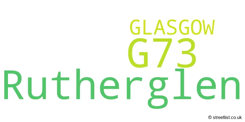 A word cloud for the G73 postcode