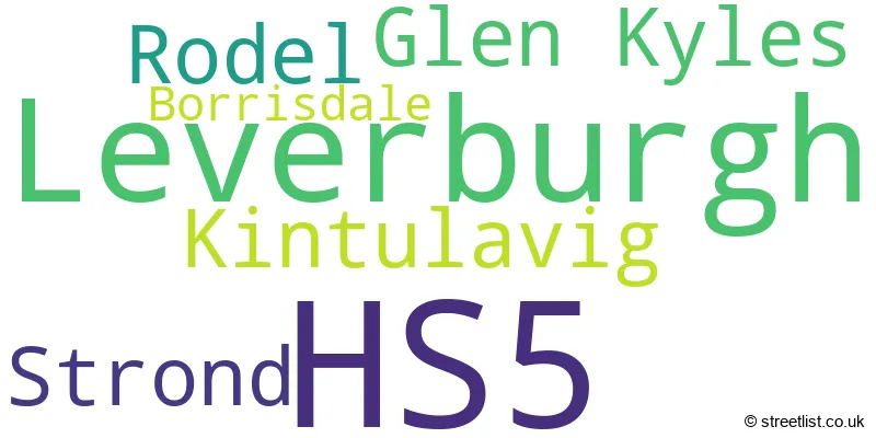 A word cloud for the HS5 postcode