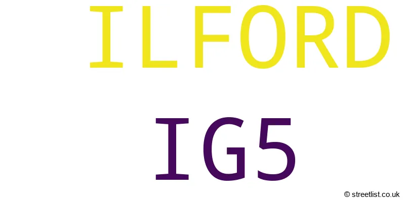 A word cloud for the IG5 postcode