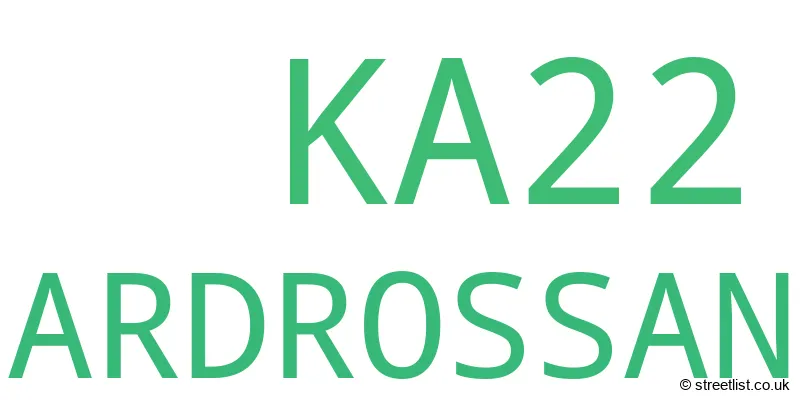 A word cloud for the KA22 postcode
