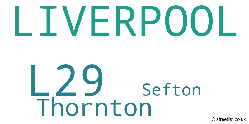 A word cloud for the L29 postcode