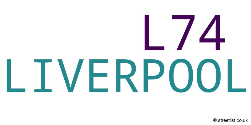 A word cloud for the L74 postcode