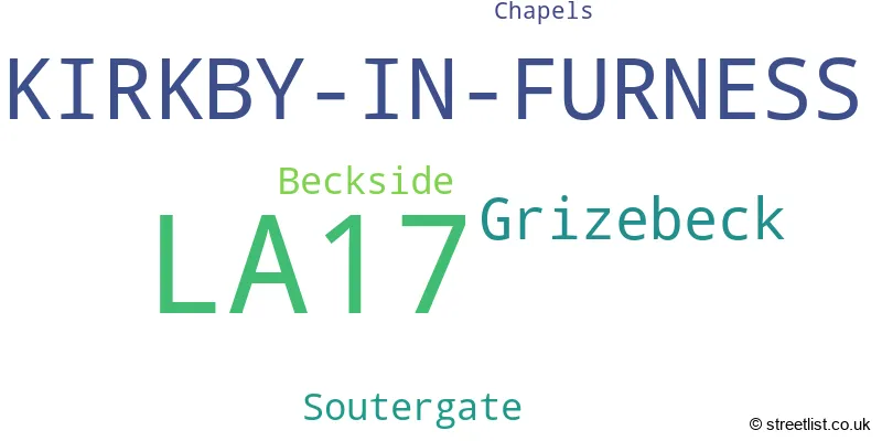 A word cloud for the LA17 postcode