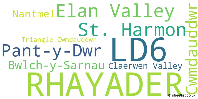 A word cloud for the LD6 postcode