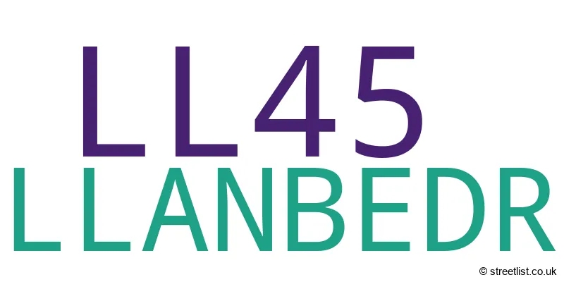 A word cloud for the LL45 postcode