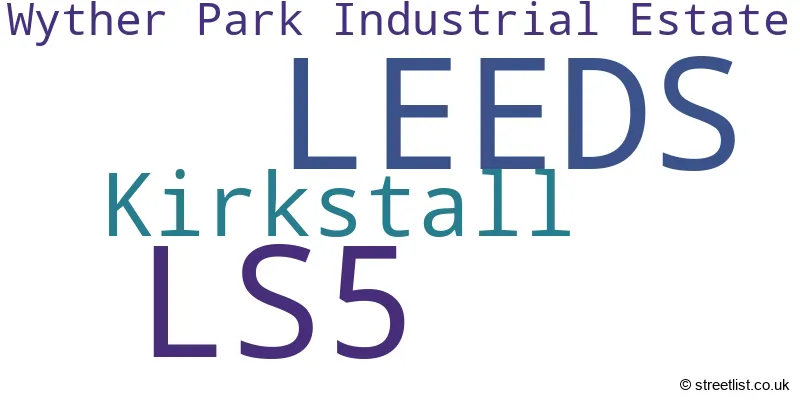 A word cloud for the LS5 postcode