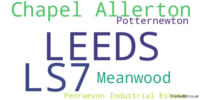 A word cloud for the LS7 postcode