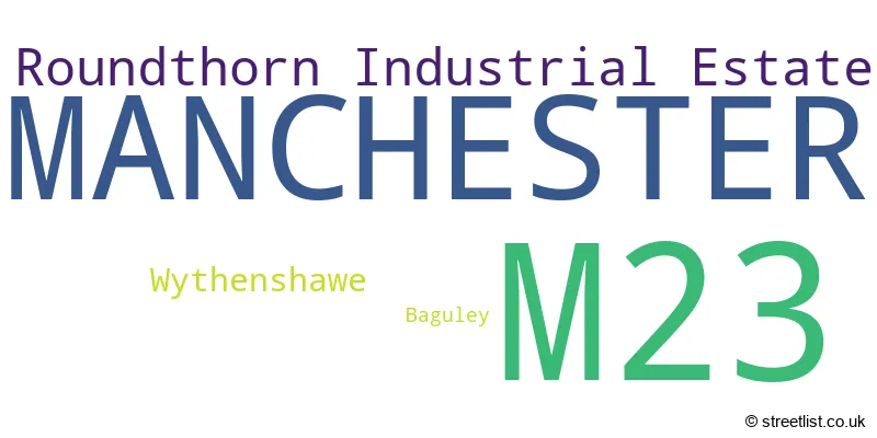 A word cloud for the M23 postcode