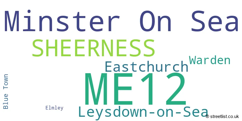 A word cloud for the ME12 postcode