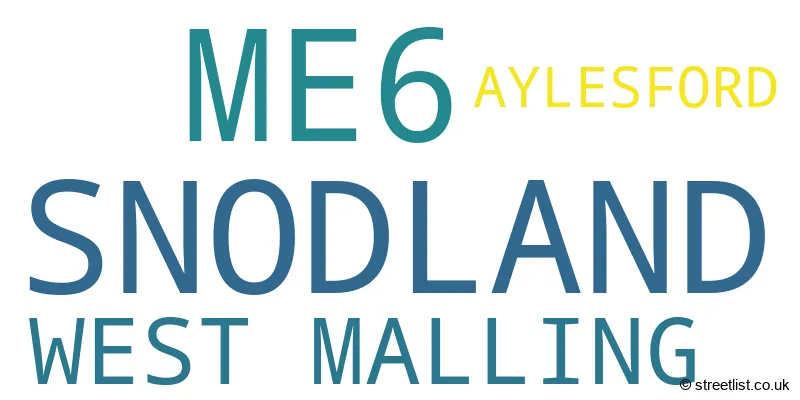 A word cloud for the ME6 postcode