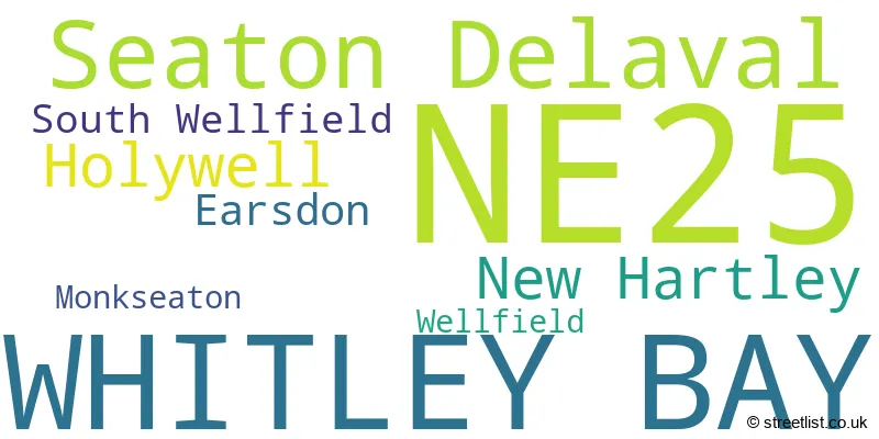 A word cloud for the NE25 postcode