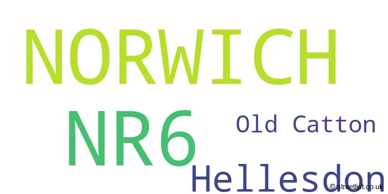 A word cloud for the NR6 postcode