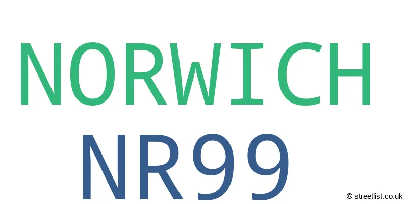 A word cloud for the NR99 postcode