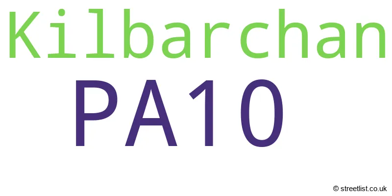 A word cloud for the PA10 postcode