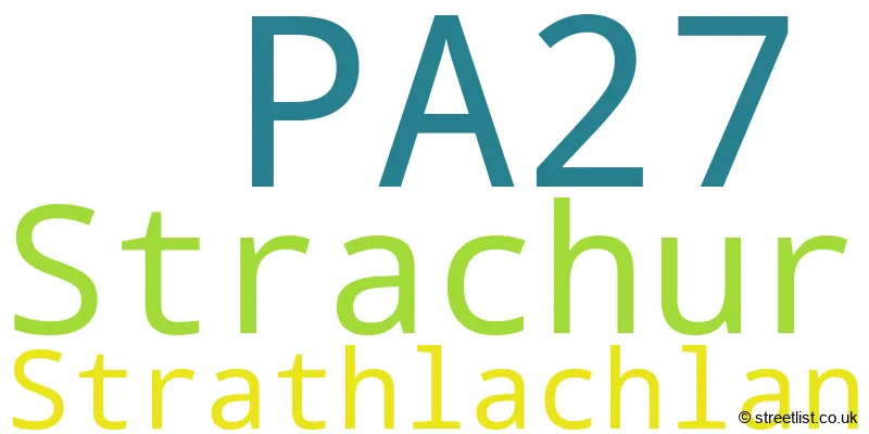 A word cloud for the PA27 postcode