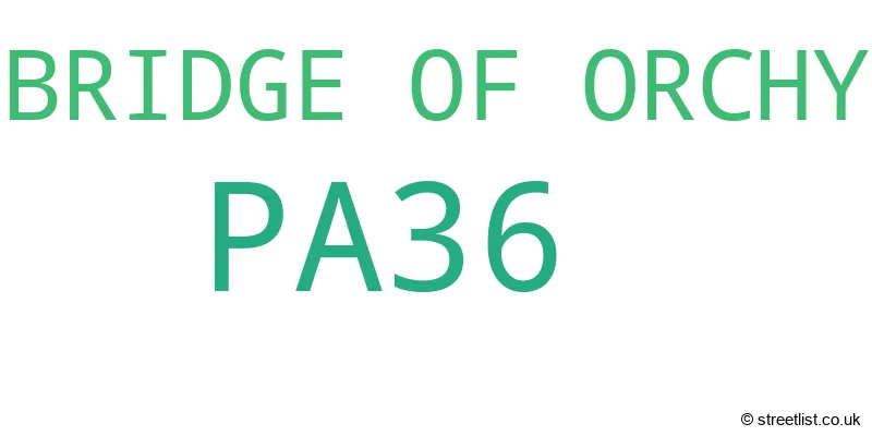 A word cloud for the PA36 postcode