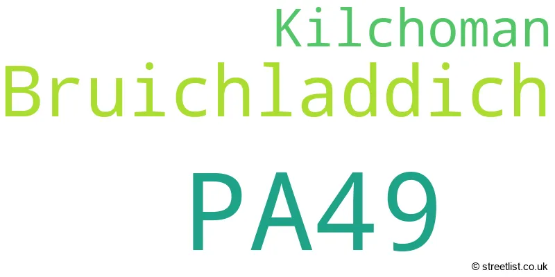A word cloud for the PA49 postcode