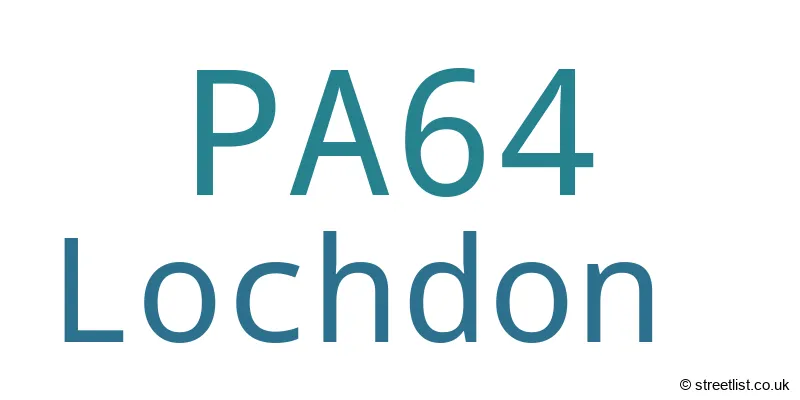 A word cloud for the PA64 postcode