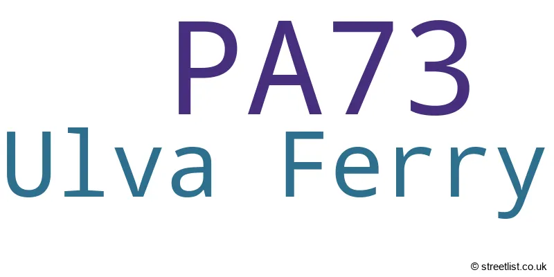 A word cloud for the PA73 postcode
