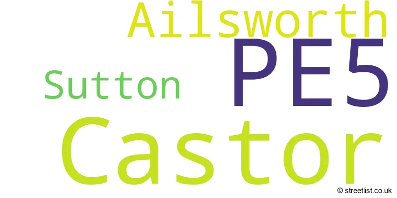 A word cloud for the PE5 postcode