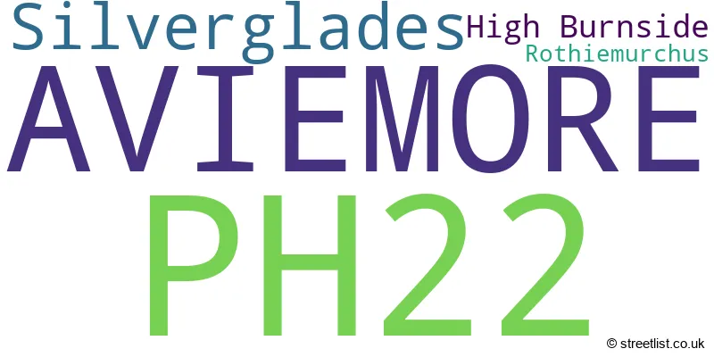 A word cloud for the PH22 postcode