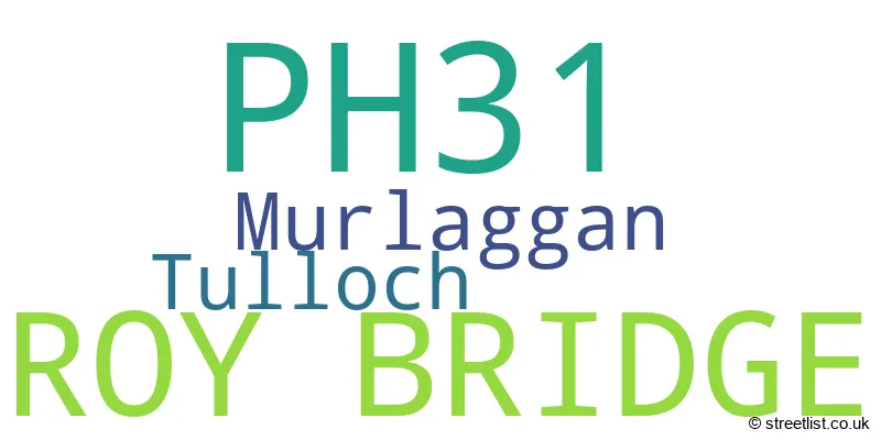 A word cloud for the PH31 postcode