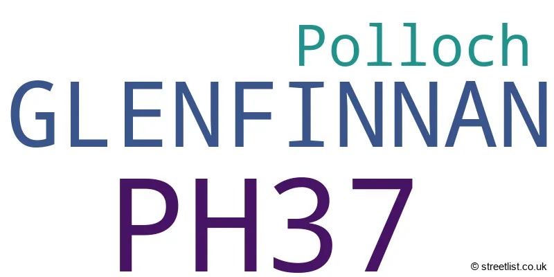 A word cloud for the PH37 postcode
