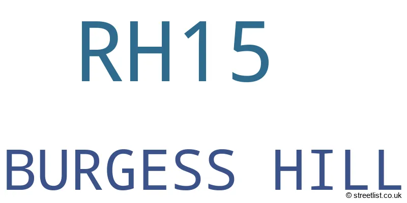 A word cloud for the RH15 postcode