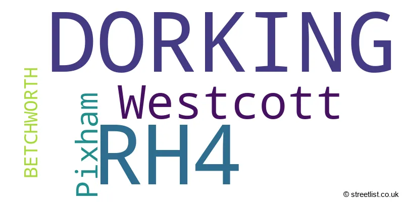 A word cloud for the RH4 postcode