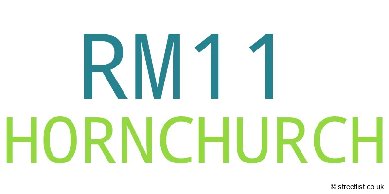 A word cloud for the RM11 postcode