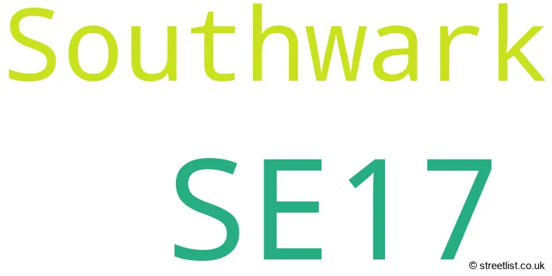 A word cloud for the SE17 postcode